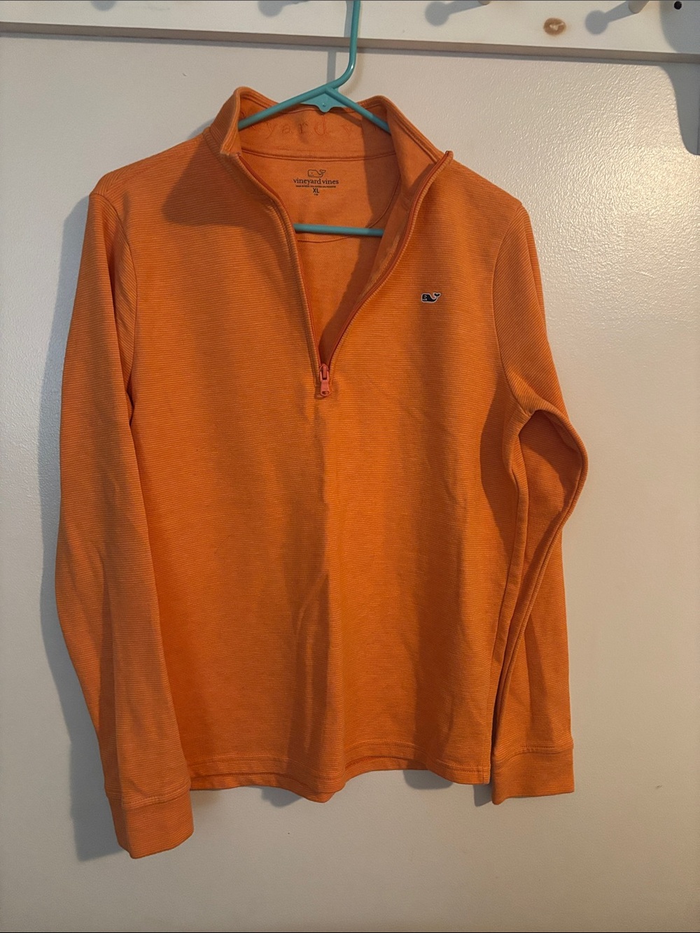 Vineyard Vines Boys Bright Orange Quarter-Zip Sweater